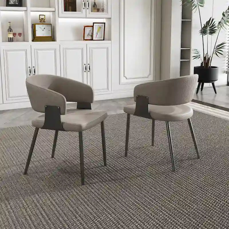PU Leather kitchen Chair with Metal Legs
