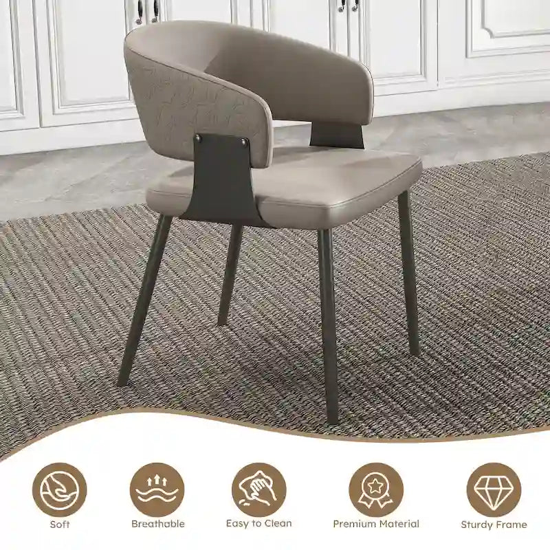 PU Leather kitchen Chair with Metal Legs