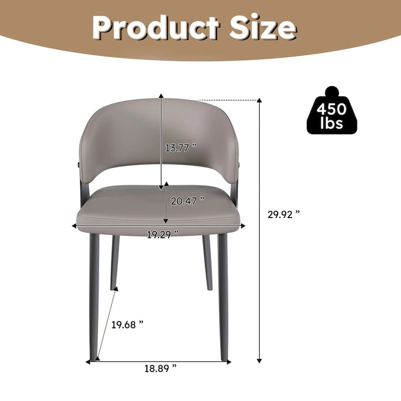 PU Leather kitchen Chair with Metal Legs