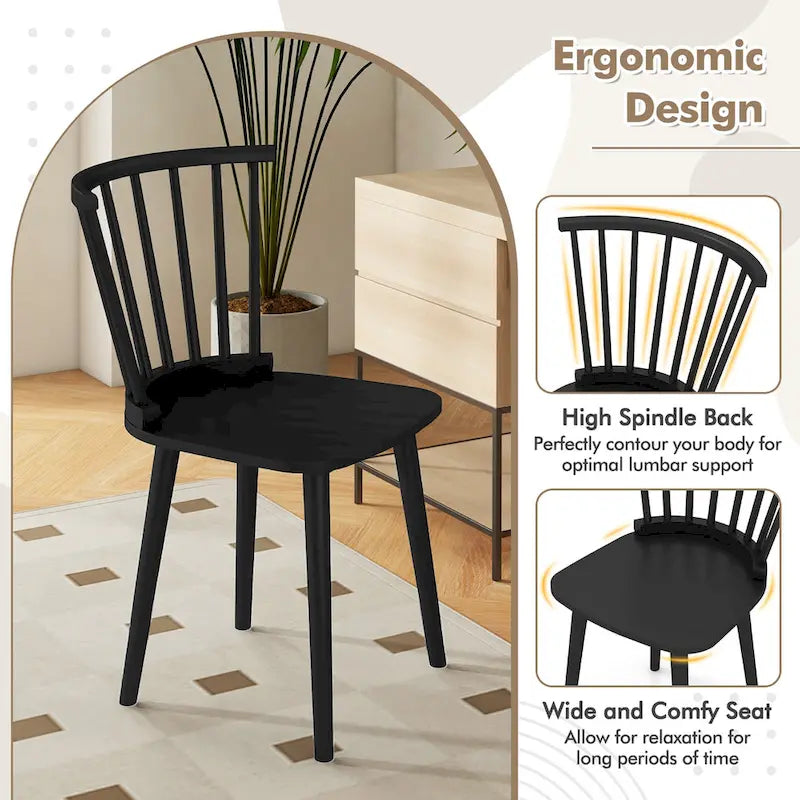 Windsor High-Back Wooden Kitchen Chair