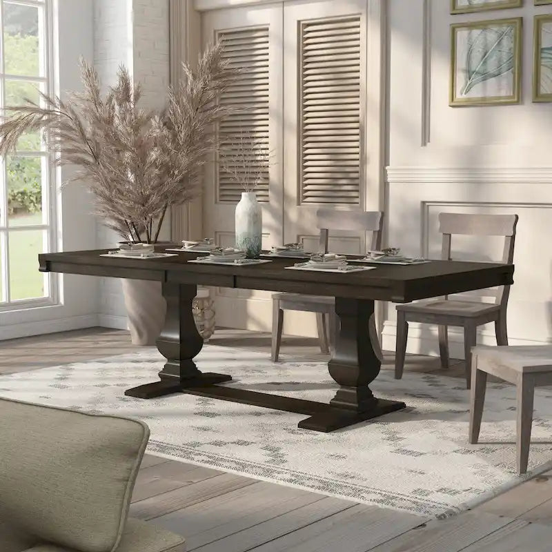 94-Inch Wooden Extendable Dining Table