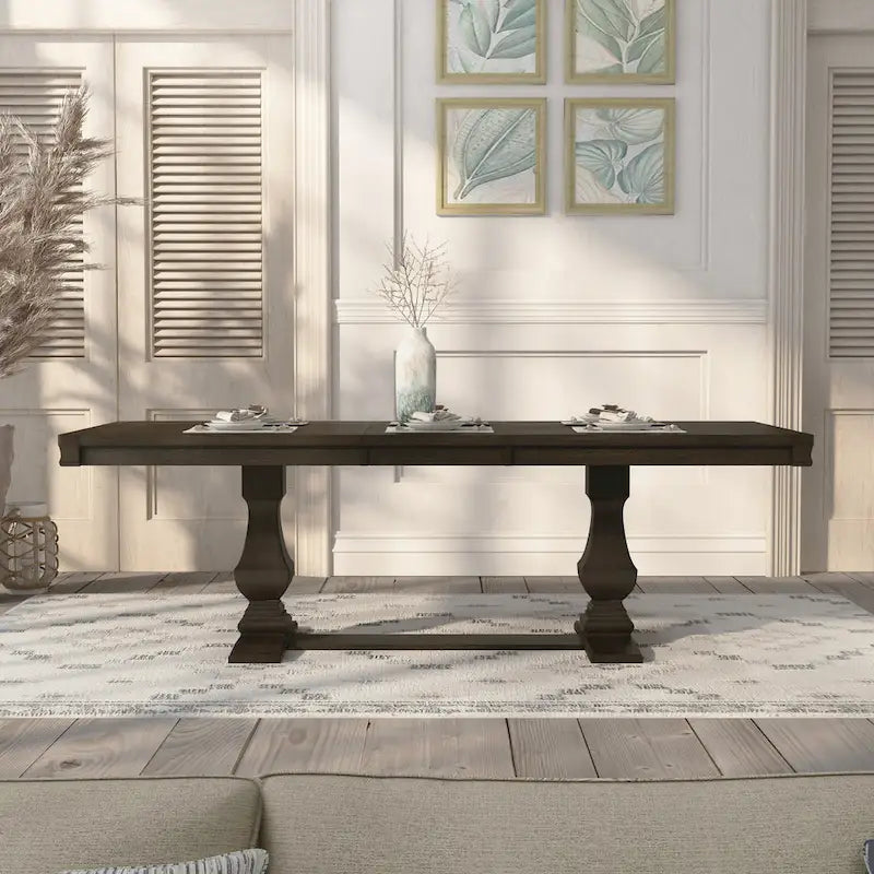 94-Inch Wooden Extendable Dining Table