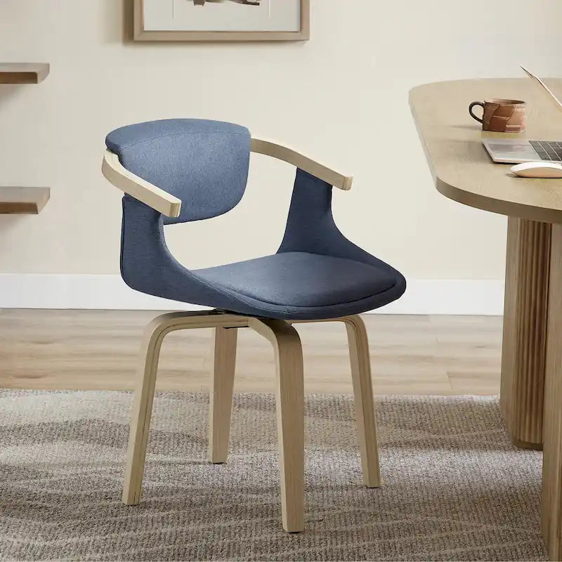 Rotating Cushioned Wooden Decorative Chair