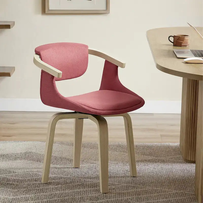 Rotating Cushioned Wooden Decorative Chair
