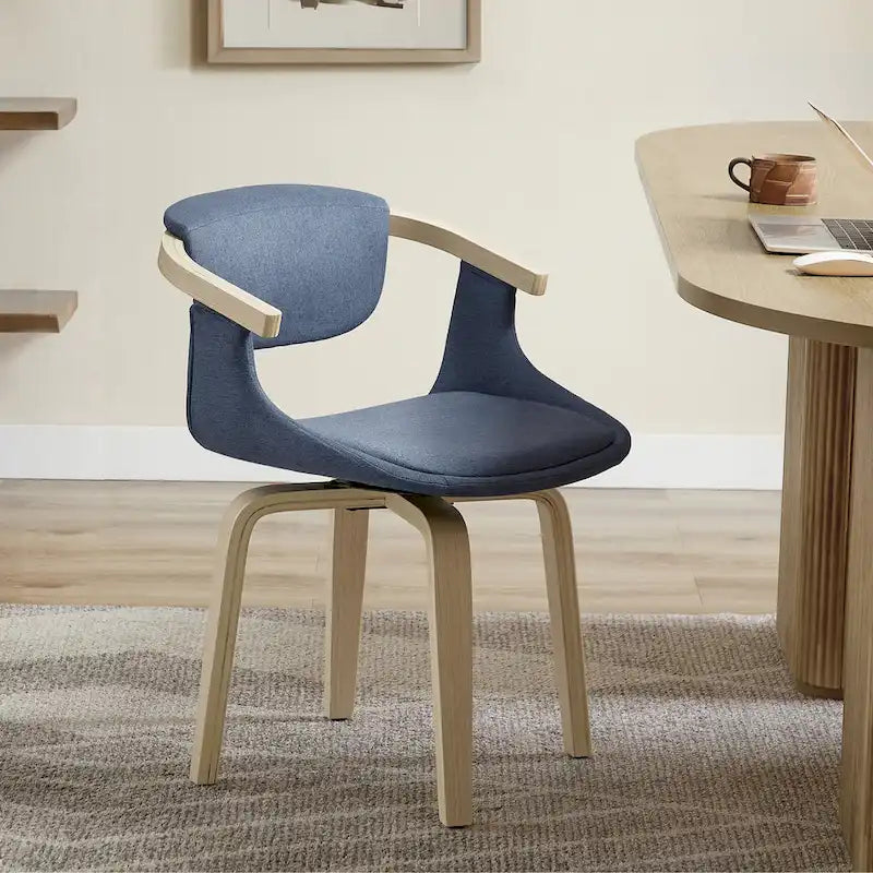 Rotating Cushioned Wooden Decorative Chair