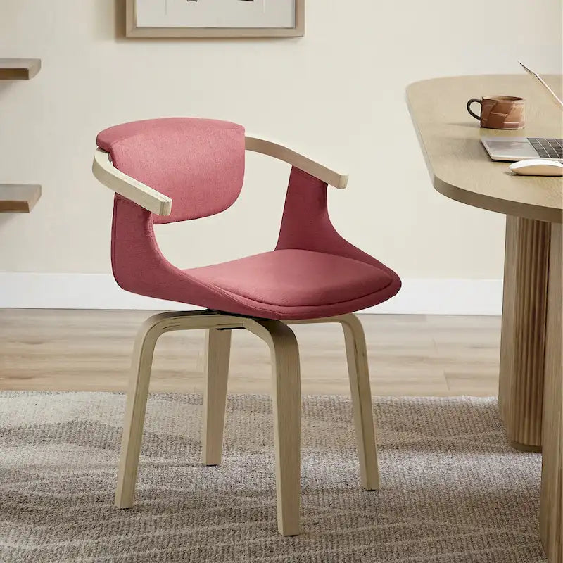 Rotating Cushioned Wooden Decorative Chair